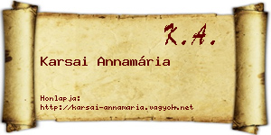Karsai Annamária névjegykártya