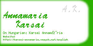 annamaria karsai business card